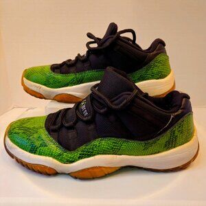 Nike Air Jordan 11 Retro Low Green Snakeskin 528895-033 Size 8.5  - NO insoles